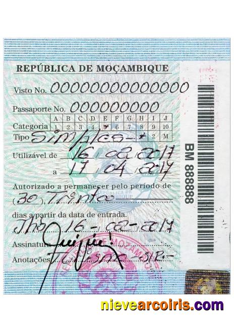 MOZAMBIQUE simple visa